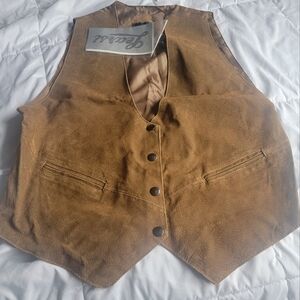 New Old Stock !!!! Vintage Learsi Genuine Suede Leather Vest - 90s